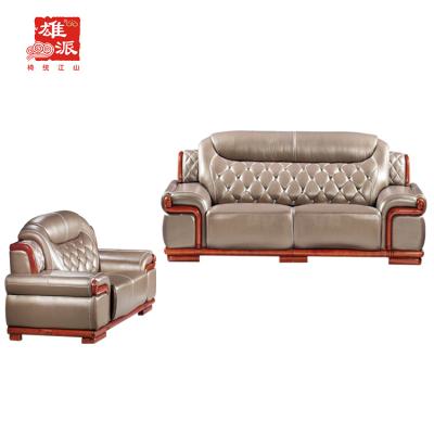 China (Other) Adjustable Popular Luxurious Top Grain Leather Office Sofa With Wood Frame (E9136) for sale