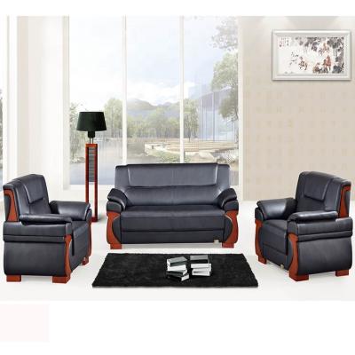 China Modern Traditional Reception Sofa Cow Leather Office Sofas Set Color Option Office Furniture Made In China for sale