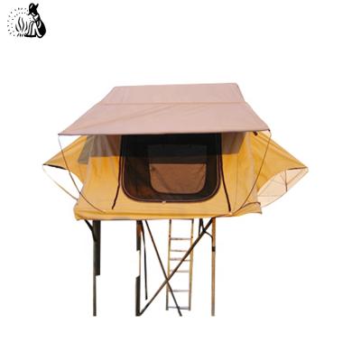 China Folding Waterproof Beige Single Roof Canvas Color Top Tent for sale