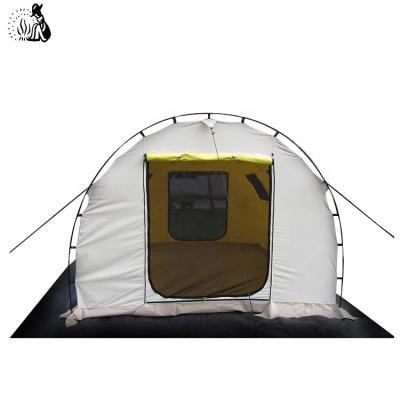 China Waterproof Fiberglass Pole Folding Tunnel Canvas Camper Tent for sale