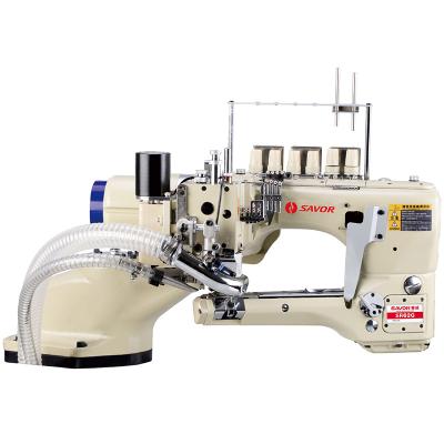 China SR62G Programmable Needle 6 Thread Direct Drive 4 Single/Double Flat Seam Cutter Industrial Sewing Machine for sale