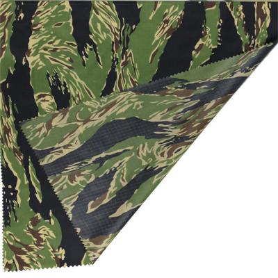 China Waterproof Camouflage PVC Coated Custom Nylon Printing 15D 0.05Cm Ripstop Twill Fabric 210T Poly Taffeta for sale