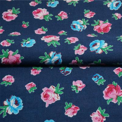 China Custom Design 100% Nature Anti-static Elegant Cotton Rose Digital Printing Fabric For Baby Dress And Material for sale