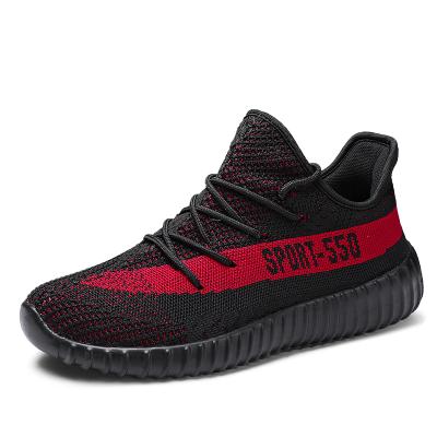 China 2021 Running Flying Sneakers Ready Wearproof Yeezy 550 Logo Men Running Sport Shoes Custom Made Fashion Women for sale