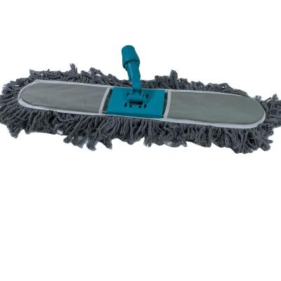 China Sustainable Household Cleaning Heavy Duty Cotton Mop Flat Dust Mop For Floor Cleaning for sale