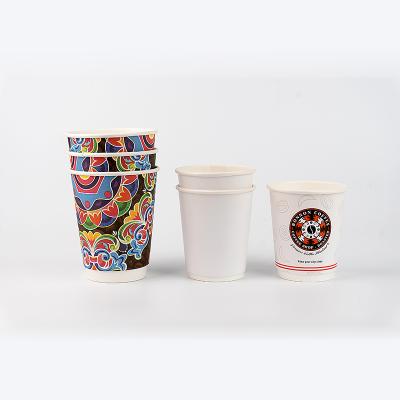 China Customizable Disposable Disposable Paper Cups Hot Sale Disposable Double Cups 8oz Logo Printed Disposable Paper Coffee Cups for sale