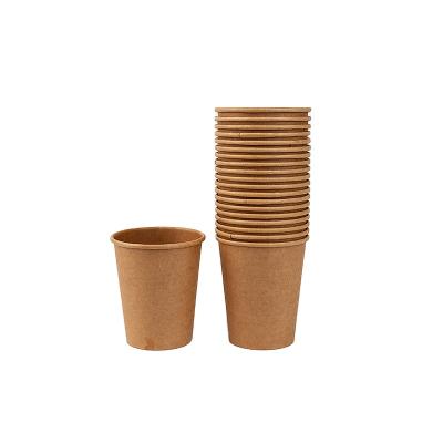 China 2021 Craft Paper Cup Disposable Customizable Single Wall Coffee Cups For Coffee Packaging for sale