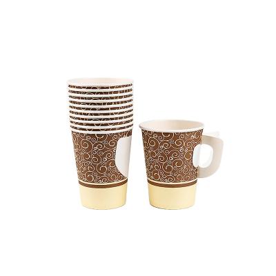 China Factory Outlet Customizable Disposable Double Wall 7 Ounce Paper Cups With Handle For Coffee Packaging for sale