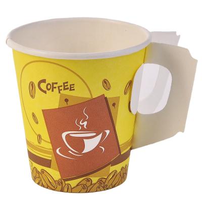 China Disposable Food Grade Printed 2 Ounce Disposable Paper Cup Lid Seal Design Your Own Paper Coffee Cup With Handle for sale