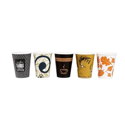 China 12oz 16oz Customized Printing Large Size Disposable Double Wall Coffee Paper Coffee Cup With Lid for sale