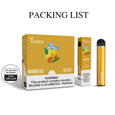 中国 敏感前にYUOTOをDisposable Vape 1500のPuffs Classic Version満たした 販売のため