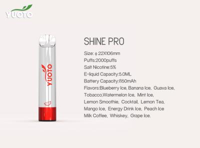 中国 導かれた照るElectronic Cigarette Vape 2000年のPuffs 850mAh Battery 販売のため