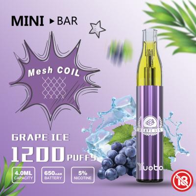 China Capacidad del soplo 4ml de la pluma 1200 de Yuoto Mini Bar Disposable Vape en venta