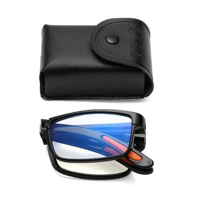 China Classic Plastic Case Thin Folding Frame Reading Glasses +1.0~+4.0 Anti Blue Light Reading Glasses Wholesale for sale