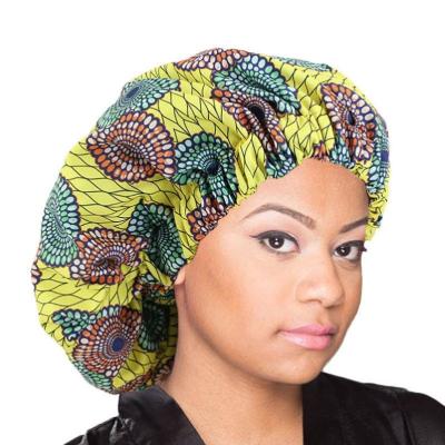 China Plus Size Character Pattern African Satin Striped Double Layer Sleep Wave Ankara Hood for sale