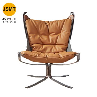 China Modern Minimalist Balcony Iron Nordic Leather Simple Luxury Industrial Style Light Fashion Chair Leisure Living Room Bedroom Chai for sale