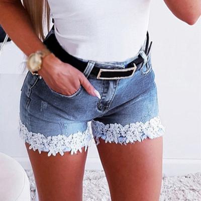 China VF210017-Summer QUICK DRY tassel ripped casual hole high skinny blue white black Jean Shorts Women Denim Shorts Waisted for sale