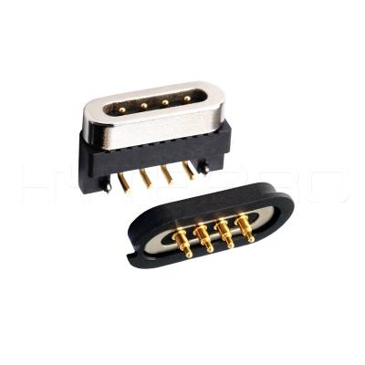 China Waterproof Front Panel 4 Pins Pogo Male Female Powered Magnetic Connectors For Electronics for sale