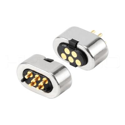 China Data Transfer And Power Charging Spring Loaded Electrical Contacts 5pin Self Locating Magnetic Connector for sale