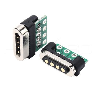 China Devices Connection Flipped 4 Pin USB Male Female Magnetic Electronic Connector For PCB for sale