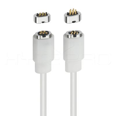 China Gold Plated PCB Circular 5 Pin Pogo Pin Magnetic Charging USB Data Cable Connector for sale