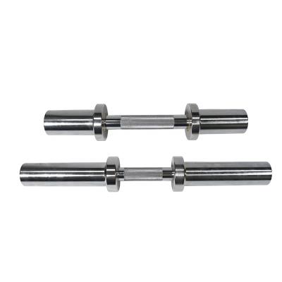 China Home Use Short Barbell Weightlifting Barbell Bar For Gym Dumbbell Bar OB20 Thumb Dumbbell Loadable Handle for sale