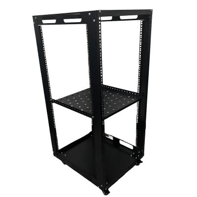 China Server Room Durable Black Data Frame Server Rack Internet 19 Inch Open Network Cabinets Rack For Easy Assembly for sale