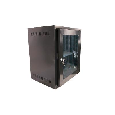 China Server Room Customized 12U Outdoor Network Cabinet Black Color Server Rack for sale