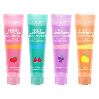 China New Arrival Fruit Whitening Colorful Toothpaste 100ml for sale