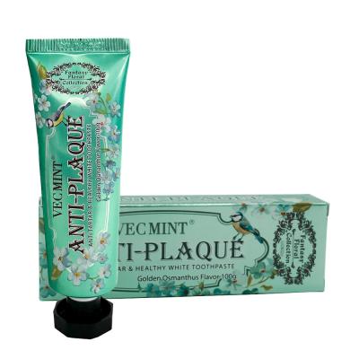 China Flower Flavor Aloe Vera Toothpaste 100g Tube Teeth Whitening Oral Care with LILY/ROSE/Osmanthus. zu verkaufen