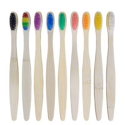 China Customized Wholesale Natural Eco Biodegradable Colorful Soft Hotel Bamboo Toothbrush With Packaging for sale