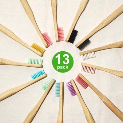 China Adults Oral Care vegan Bamboo Charcoal Toothbrush Mixed Color for sale