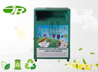 China Green Assembly Clothing Drop Off Bins Textile Recycling Bin 110 * 90 * 190 CM for sale