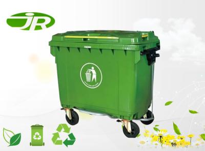 China Green Public Plastic  Waste Bin Rectangular Standing 660 Liter for sale