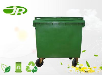 China 1100 liter Plastic Waste Bin Public For Community Rectangular Standingwi 4 wheel for sale