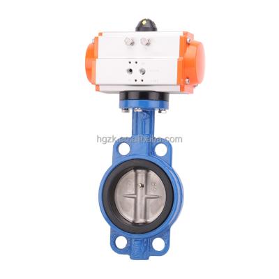 China DN50 General Normal Temperature Wafer Type Butterfly Valve With Pneumatic Actuator For Water for sale