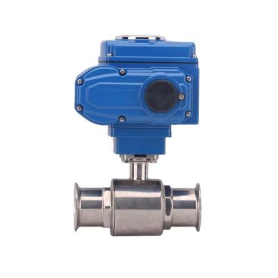 China Food Sanitary Grade Stainless Steel Quick Connect Electric Quick Open Ball Valve Flange Type Quick To Install Directly Through Ball Valve for sale