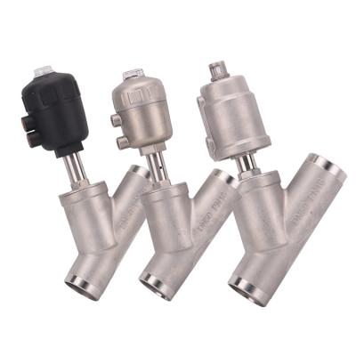 China Angle Seat General 304 Stainless Steel Steam Angle Seat Valve Y Type Pneumatic Welding High Temperature Valve for sale