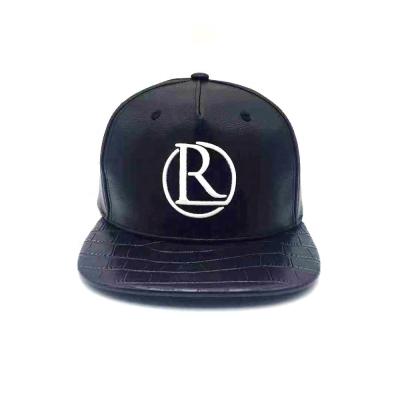 China COMMON Custom Leather Snapback Hat With Logo Embroidery for sale