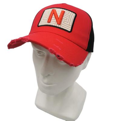 China COMMON Custom Distressed 3D Embroidered Logo Trucker Cap for sale