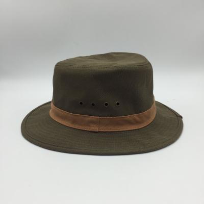 China Wholesale Plain Striped Canvas Army Green Color Cowboy Hat for sale