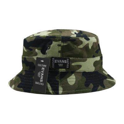 China Character Custom 100% Polyester Fisherman Camo Bucket Hat for sale