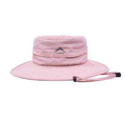 China High Quality Character Pink Color Bucket Hat Bucket Hat With String For Outdoor Use for sale