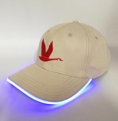 China JOINT Logo 6 Panel Custom Cotton Led Sports Hats With Led Lights Hats for sale