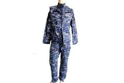 China Blue Camouflage Twill Fabric BDU Military Uniform 3 Piece Set For Kuwait Army for sale