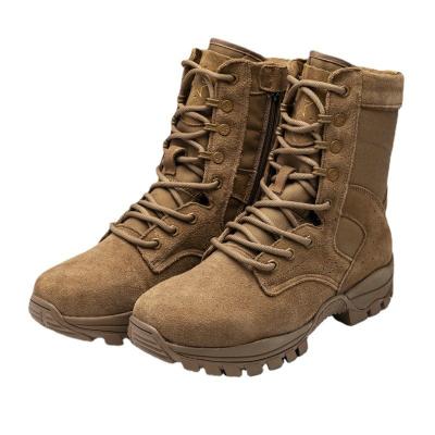 China Full Grain Leather Brown Combat Military Boots Winter Mountaineering Boots Abrasion Resistant Puncture Proof for sale