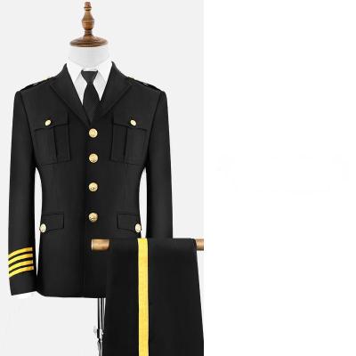 China Eventos formales Uniforme ceremonial azul oscuro Respirable con chaqueta de botón dorado en venta