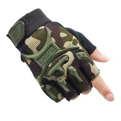 China Half Finger Combat Tactical Gloves Khaki Outdoor Hiking Sport Hunting Training Cycling for sale