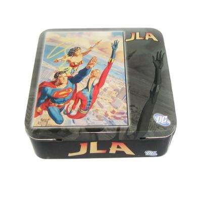 China Recycled Materials Wholesale Custom Alum Metal Game 12x12 Picture Tin Box Square Gift Box Packaging Boxes for sale