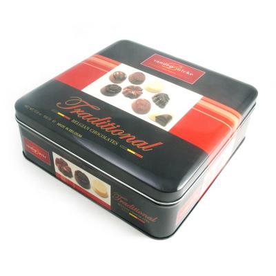 China Chocolate Tin Boxes With Lid Metal Boxes From Hot Sale Custom Logo Square Shape Cake Box From Food Manufacturer for sale